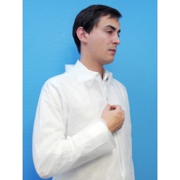 Blouse jetable blanche avec fermeture glissière T.L