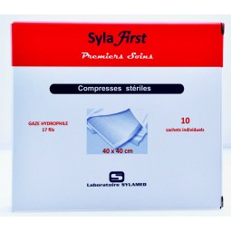 Compresses de gaze stériles 10x10cm boîte de 10