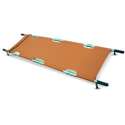 Brancard / civière orange compact et léger pliable en 4