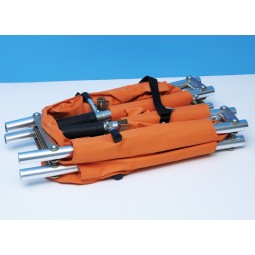 Brancard / civière orange compact et léger pliable en 4 
