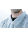 Blouse jetable blanche avec fermeture pressions et poche T.L