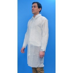 Blouse jetable blanche avec fermeture glissière T.L