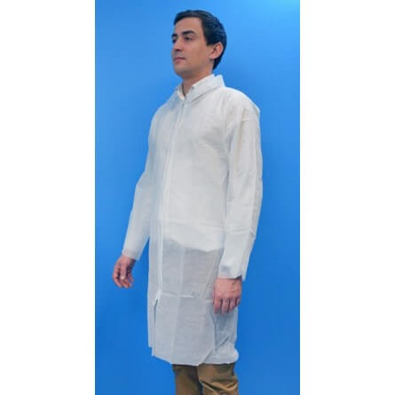 Blouse jetable blanche avec fermeture glissière T.L Blouse jetable blanche avec fermeture glissière T.L