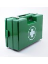 Trousse de secouriste urgence grand modèle verte en plastique à poignée produits inclus