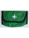 Trousse de secours à rabat en toile vide verte fermeture scratcha