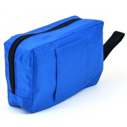 Trousse de secours zippée en toile bleue vide en tissu