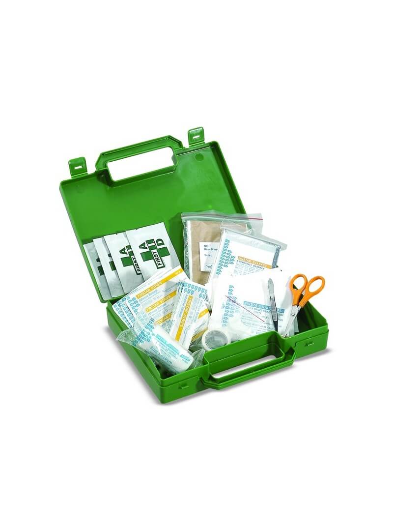 Trousse de secours bureau verte en plastique