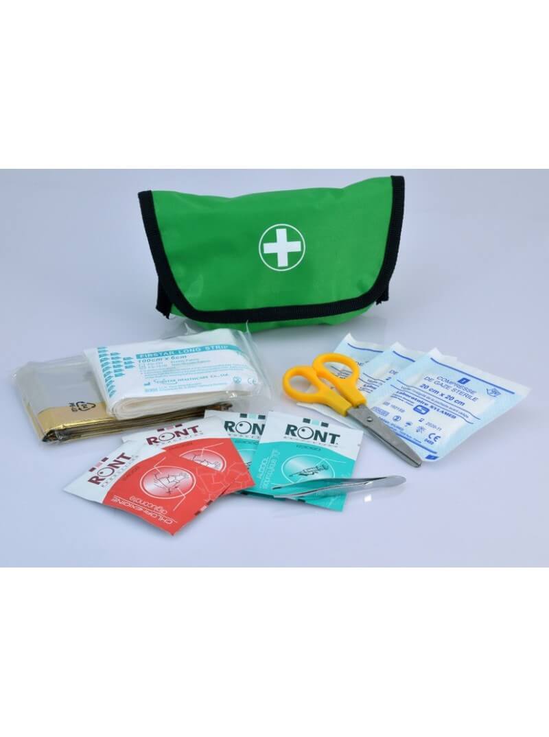 Trousse de secours ECO verte format compact produits inclus