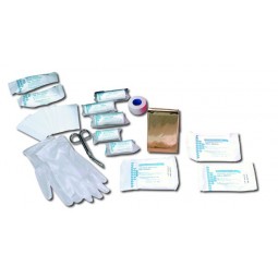 Trousse de premiers secours véhicule verte produits et notice inclus