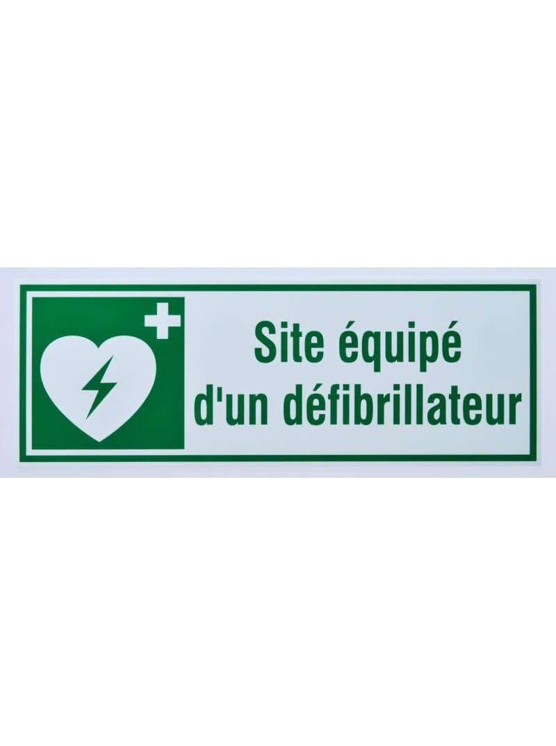 Panneau de signalisation "Site équipé d'un défibrillateur"