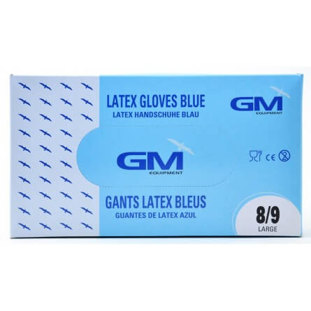 Gant Latex Bleu Poudré Jetable Parmadis - Gant d'Examen en Latex Bleu