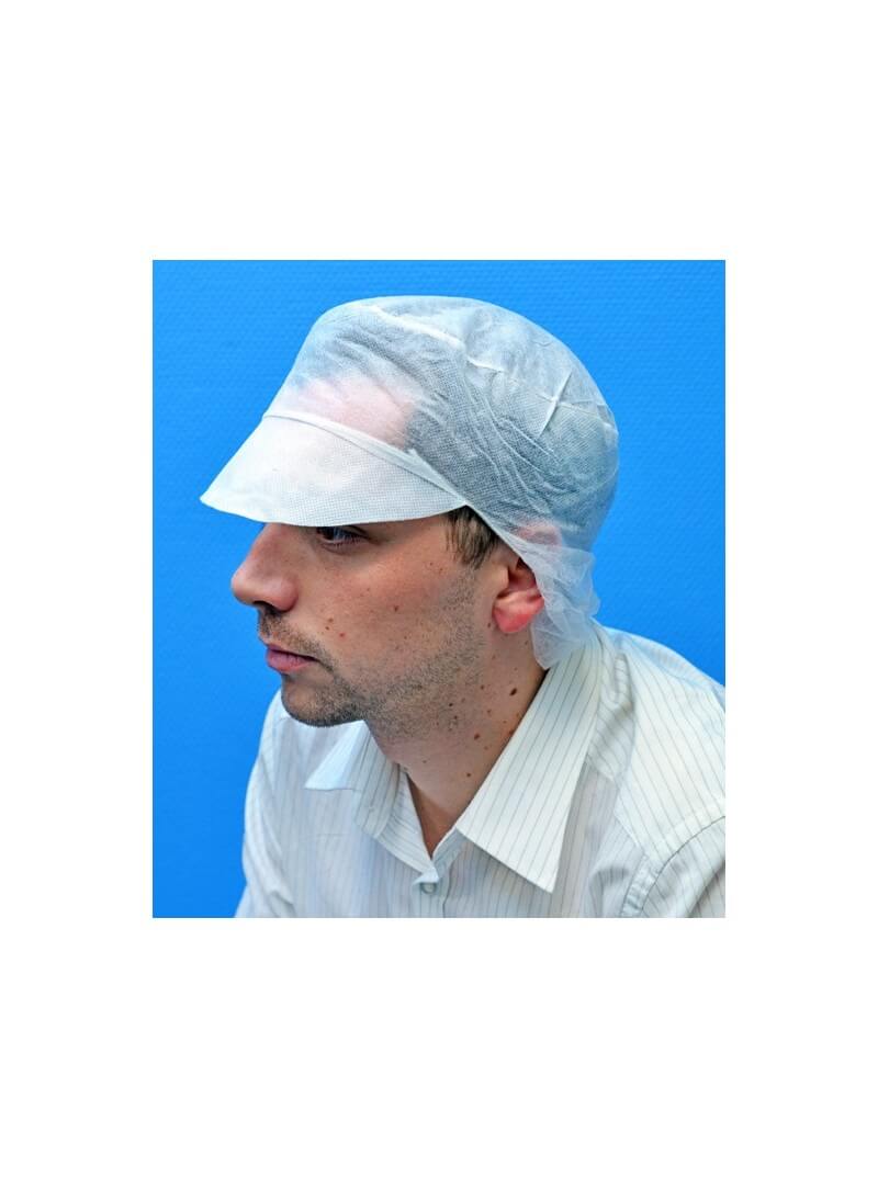 Casquettes avec résille en non tissé blanc 