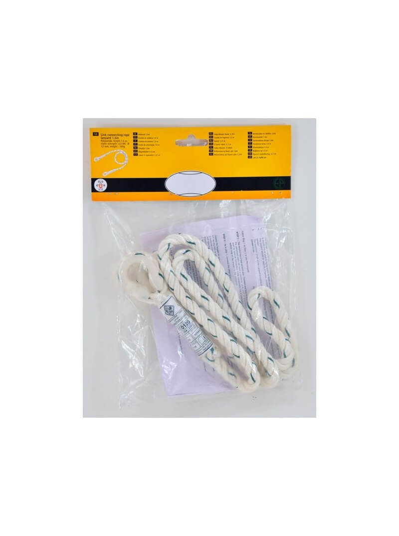 Longe de sécurité 1.5m, 2 boucles, diamètre 12mm EN354 Longe de sécurité 1.5m, 2 boucles, diamètre 12mm EN354