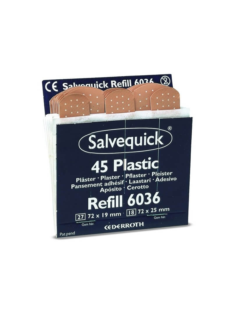 Recharge anti-vol de 45 pansements plastique Salvequick Cederroth