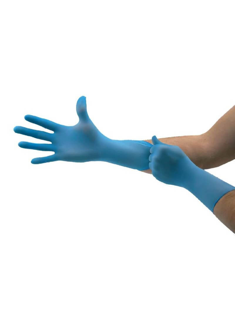 Gants chirurgicaux jetables ambidextres bleus pour des soins de