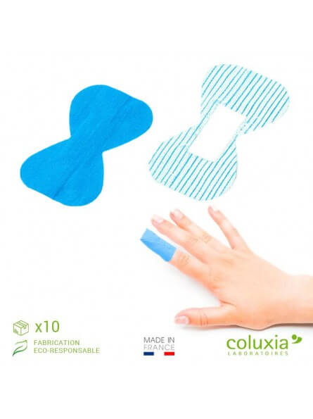 Pansements tissés bleus détectables bout de doigts COLUXIA 10 Pcs