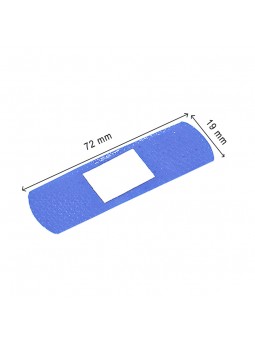 Pansement plastique bleu détectable 7.2x1.9cm