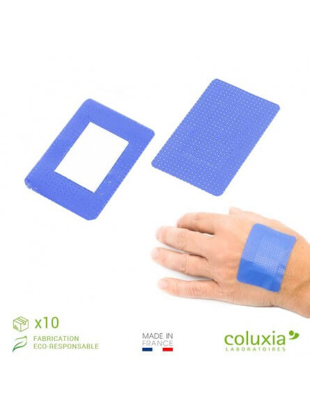 Pansement plastique bleu détectable avec compresse 6x3.8cm Pansement plastique bleu détectable avec compresse 6x3.8cm