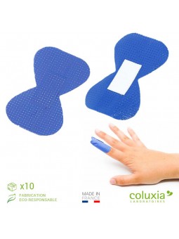 Pansement agro plastique bleu bout de doigts ave compresse 7.5x4.6cm