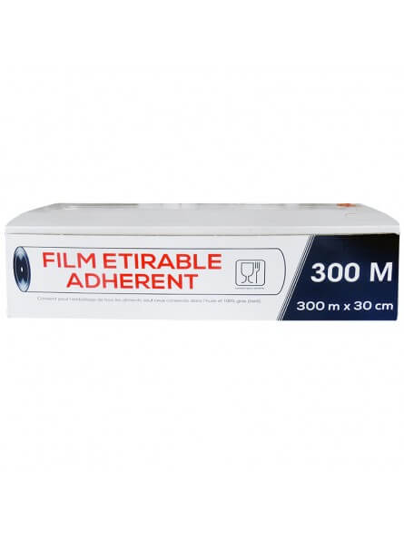 Rouleau de Film Étirable Alimentaire en Boite Distributrice Zip 300 x 0.30  m /