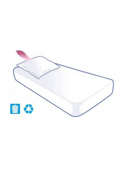 Kit literie jetable soft touch pour lit 1 place 90x190cm Kit literie jetable soft touch pour lit 1 place 90x190cm
