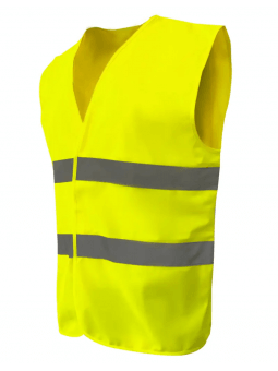 Gilet jaune haute visibilité 2 bandes réfléchissantes