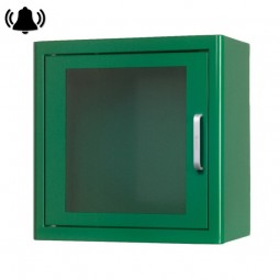 Armoire ARKY verte en métal avec alarme pour défibrillateur