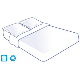 Kit Literie Alèse Housse - 2 Taies - 1 Drap plat Jetables CONFORT - 140x190cm